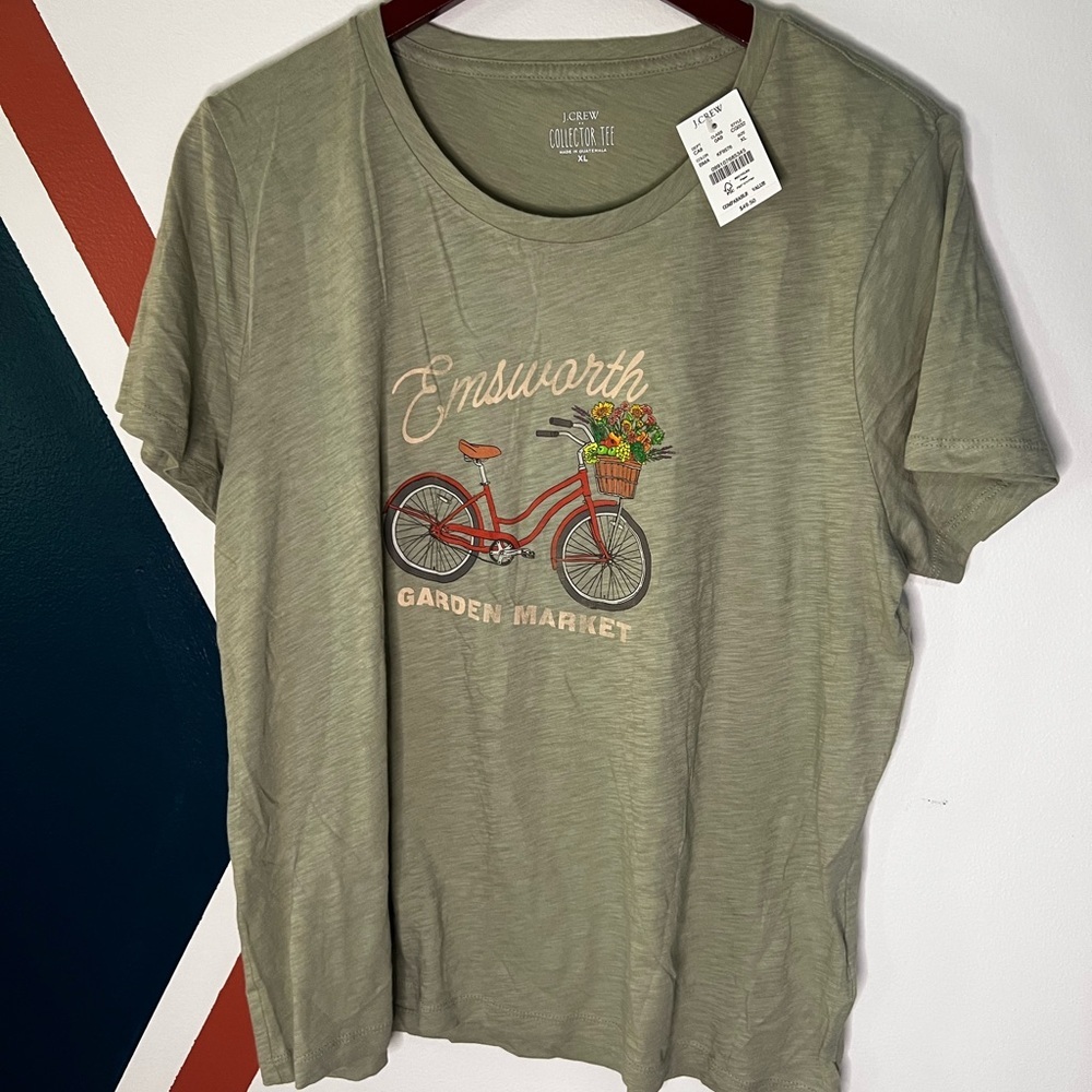 J. Crew OliveGreen 'Ensworth Garden Market' Short Sleeve Tee